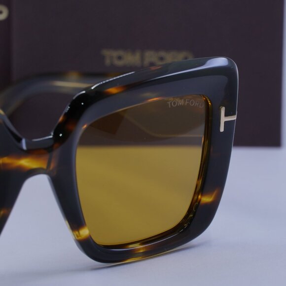 Tom Ford FT1157 52E Esme Square Sunglasses - Dark Havana/Brown main image 4